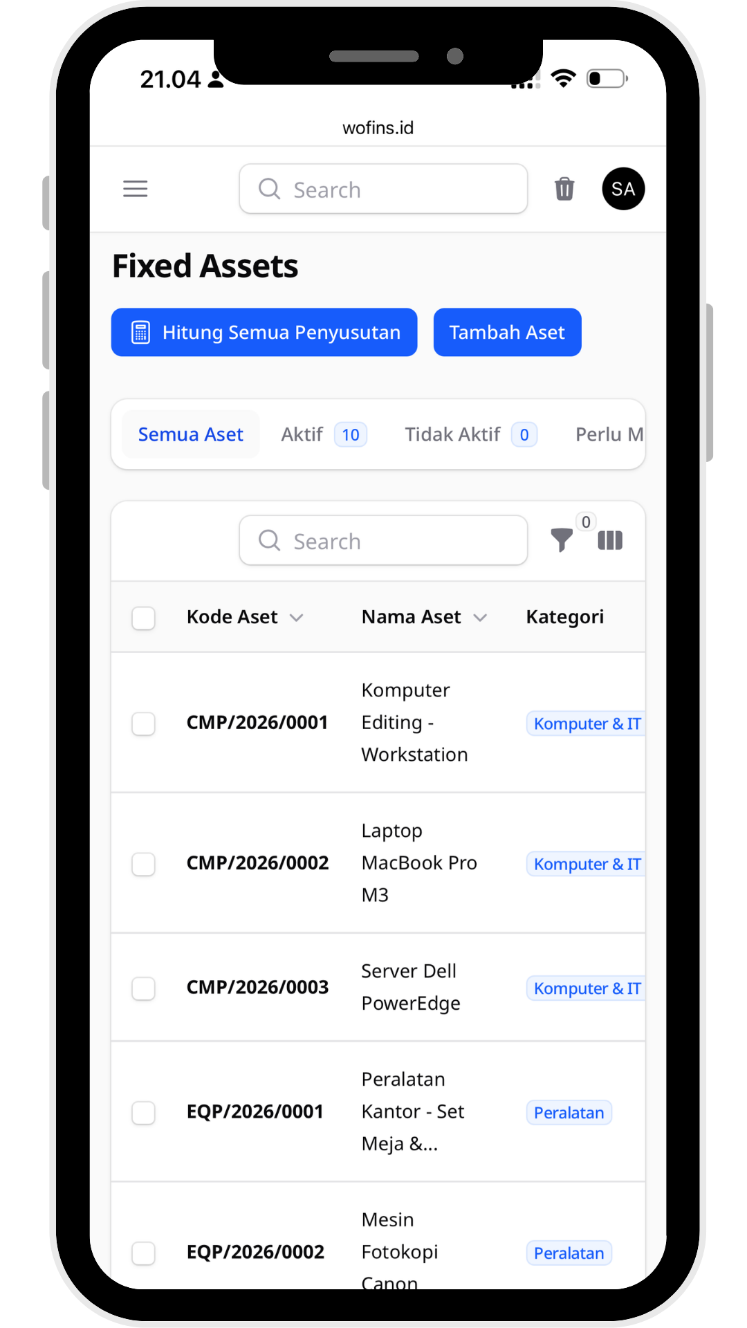 Mobile App Aset